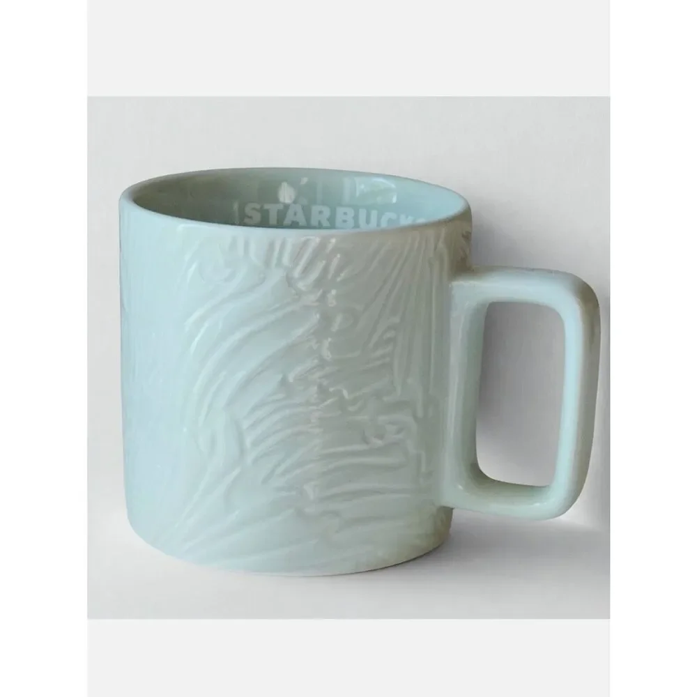 Starbucks Mint Green Siren Mermaid Tail Textured Ceramic Collectible  Coffee Mug